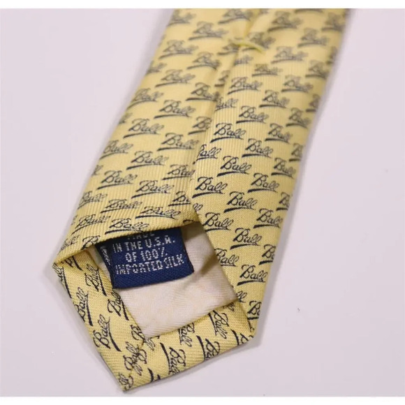 Vinevard Vines x Ball Corporation Logo Yellow Silk Necktie Tie New NWT - Picture 6 of 6